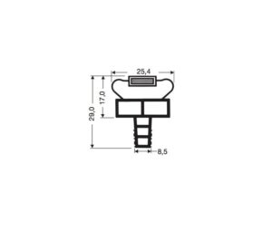 Uszczelka szara do drzwi urządzeń chłodniczych L-2