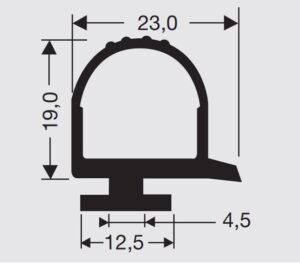 Uszczelka czarna do drzwi urządzeń chłodniczych