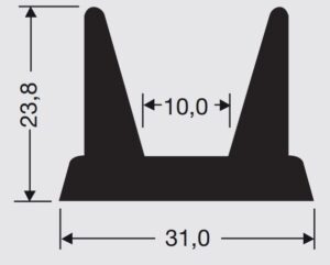 Uszczelka z porowatego EPDM 24x31 mm