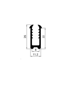 Uszczelka krawędziowa 8 mm EPDM czarna