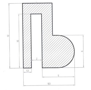 Uszczelka silikon. na krawędź 2 mm