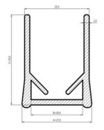 Uszczelka typ U 20 mm ścianka 2mm szara