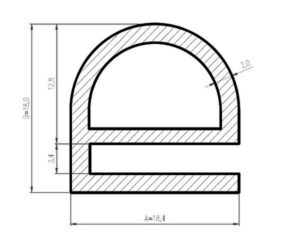 Uszczelka silikonowa czarna typ e 18x18 mm 099902