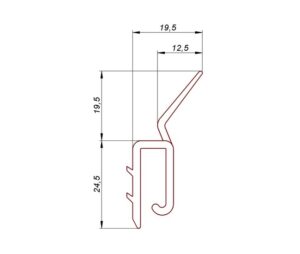 Uszczelka boczna bramy garażowej L-2260mm