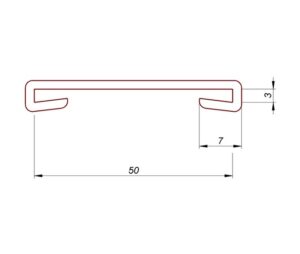 Obejma rynnowa 50x3 mm